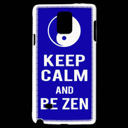 Coque Samsung Galaxy Note 4 Keep Calm Be Zen Bleu