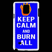 Coque Samsung Galaxy Note 4 Keep Calm Burn Bleu