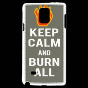 Coque Samsung Galaxy Note 4 Keep Calm Burn Gris