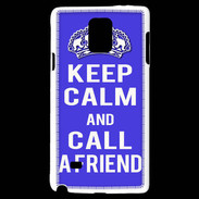 Coque Samsung Galaxy Note 4 Keep Calm Call friend Bleu