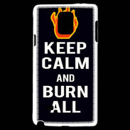 Coque Samsung Galaxy Note 4 Keep Calm Burn Noir