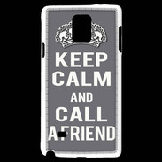 Coque Samsung Galaxy Note 4 Keep Calm Call friend Gris