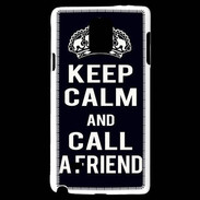 Coque Samsung Galaxy Note 4 Keep Calm Call friend Noir