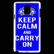 Coque Samsung Galaxy Note 4 Keep Calm Carry on Bleu