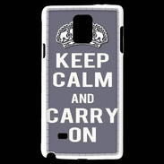 Coque Samsung Galaxy Note 4 Keep Calm Carry on Gris