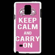 Coque Samsung Galaxy Note 4 Keep Calm Carry on Rose