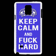 Coque Samsung Galaxy Note 4 Keep Calm Fuck hard bleu