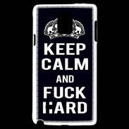 Coque Samsung Galaxy Note 4 Keep Calm Fuck hard Noir