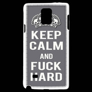Coque Samsung Galaxy Note 4 Keep calm Fuck hard Gris