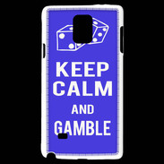 Coque Samsung Galaxy Note 4 Keep Calm Gamble Bleu