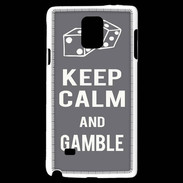 Coque Samsung Galaxy Note 4 Keep Calm Gamble Gris