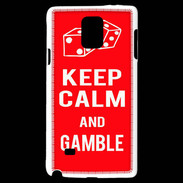 Coque Samsung Galaxy Note 4 Keep Calm Gamble Rouge