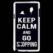Coque Samsung Galaxy Note 4 Keep Calm Go Shopping Noir