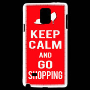 Coque Samsung Galaxy Note 4 Keep Calm Go Shopping Rouge