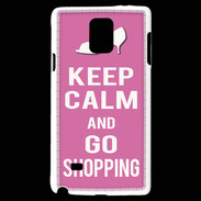 Coque Samsung Galaxy Note 4 Keep Calm Go Shopping Rose