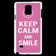 Coque Samsung Galaxy Note 4 Keep Calm Smile Rose