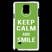 Coque Samsung Galaxy Note 4 Keep Calm Smile Vert