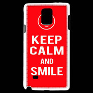 Coque Samsung Galaxy Note 4 Keep Calm Smile Rouge