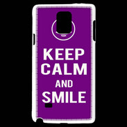 Coque Samsung Galaxy Note 4 Keep Calm Smile Violet