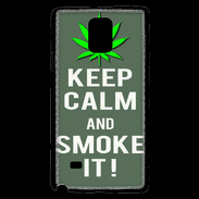 Coque Samsung Galaxy Note 4 Keep Calm Smoke it Gris