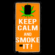 Coque Samsung Galaxy Note 4 Keep Calm Smoke it Orange