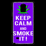 Coque Samsung Galaxy Note 4 Keep Calm Smoke it Violet