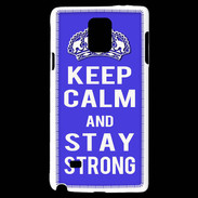 Coque Samsung Galaxy Note 4 Keep Calm Stay strong Bleu