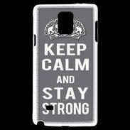 Coque Samsung Galaxy Note 4 Keep Calm Stay strong Gris