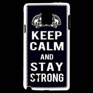 Coque Samsung Galaxy Note 4 Keep Calm Stay strong Noir
