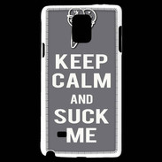 Coque Samsung Galaxy Note 4 Keep Calm Suck me Gris