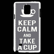 Coque Samsung Galaxy Note 4 Keep Calm Take a cup Gris
