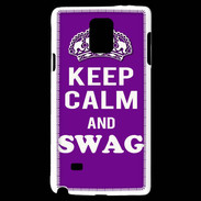 Coque Samsung Galaxy Note 4 Keep Calm Swag Violet