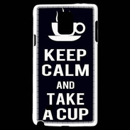 Coque Samsung Galaxy Note 4 Keep Calm Take a cup Noir