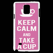 Coque Samsung Galaxy Note 4 Keep Calm Take a cup Rose