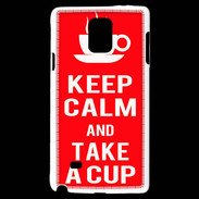 Coque Samsung Galaxy Note 4 Keep Calm Take a cup Rouge