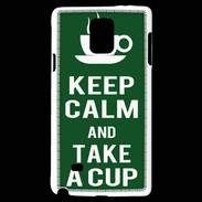 Coque Samsung Galaxy Note 4 Keep Calm Take a cup Vert