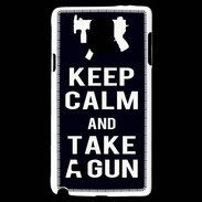 Coque Samsung Galaxy Note 4 Keep Calm Take a gun Noir
