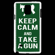 Coque Samsung Galaxy Note 4 Keep Calm Take a gun Vert