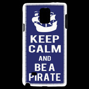 Coque Samsung Galaxy Note 4 Keep Calm Be a Pirate Bleu