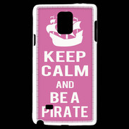 Coque Samsung Galaxy Note 4 Keep Calm Be a Pirate Rose