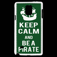 Coque Samsung Galaxy Note 4 Keep Calm Be a Pirate Vert