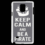 Coque Samsung Galaxy Note 4 Keep Calm Be a Pirate Gris
