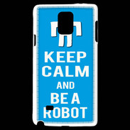 Coque Samsung Galaxy Note 4 Keep Calm Be a Robot Cyan