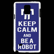 Coque Samsung Galaxy Note 4 Keep Calm Be a Robot Bleu