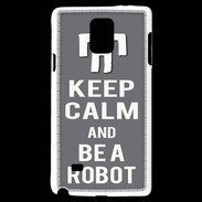 Coque Samsung Galaxy Note 4 Keep Calm Be a Robot Gris