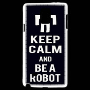 Coque Samsung Galaxy Note 4 Keep Calm Be a Robot Noir