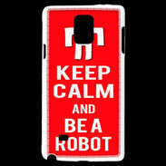 Coque Samsung Galaxy Note 4 Keep Calm Be a Robot Rouge