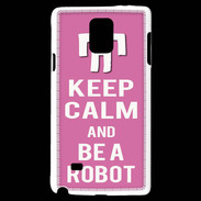 Coque Samsung Galaxy Note 4 Keep Calm Be a Robot Rose