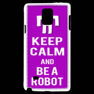 Coque Samsung Galaxy Note 4 Keep Calm Be a Robot Violet