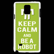 Coque Samsung Galaxy Note 4 Keep Calm Be a Robot Vert pomme
